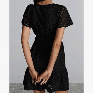 Brand New With Tags Black Eyelet Dress, Size S